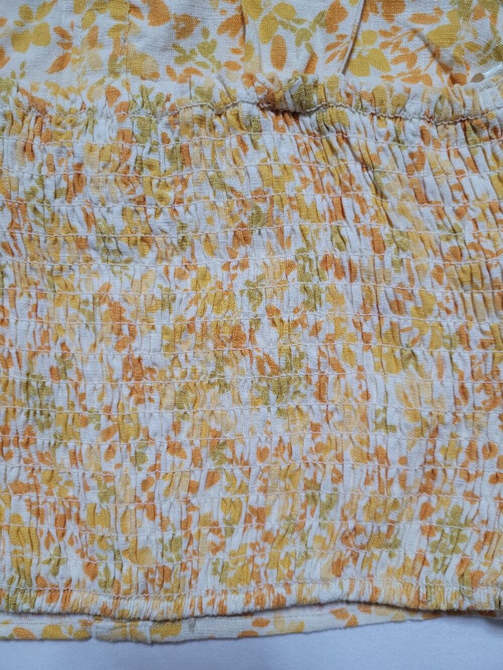 Monteau Yellow Floral Button Front Cropped Tank Top Size Medium Coquette - Picture 6 of 10